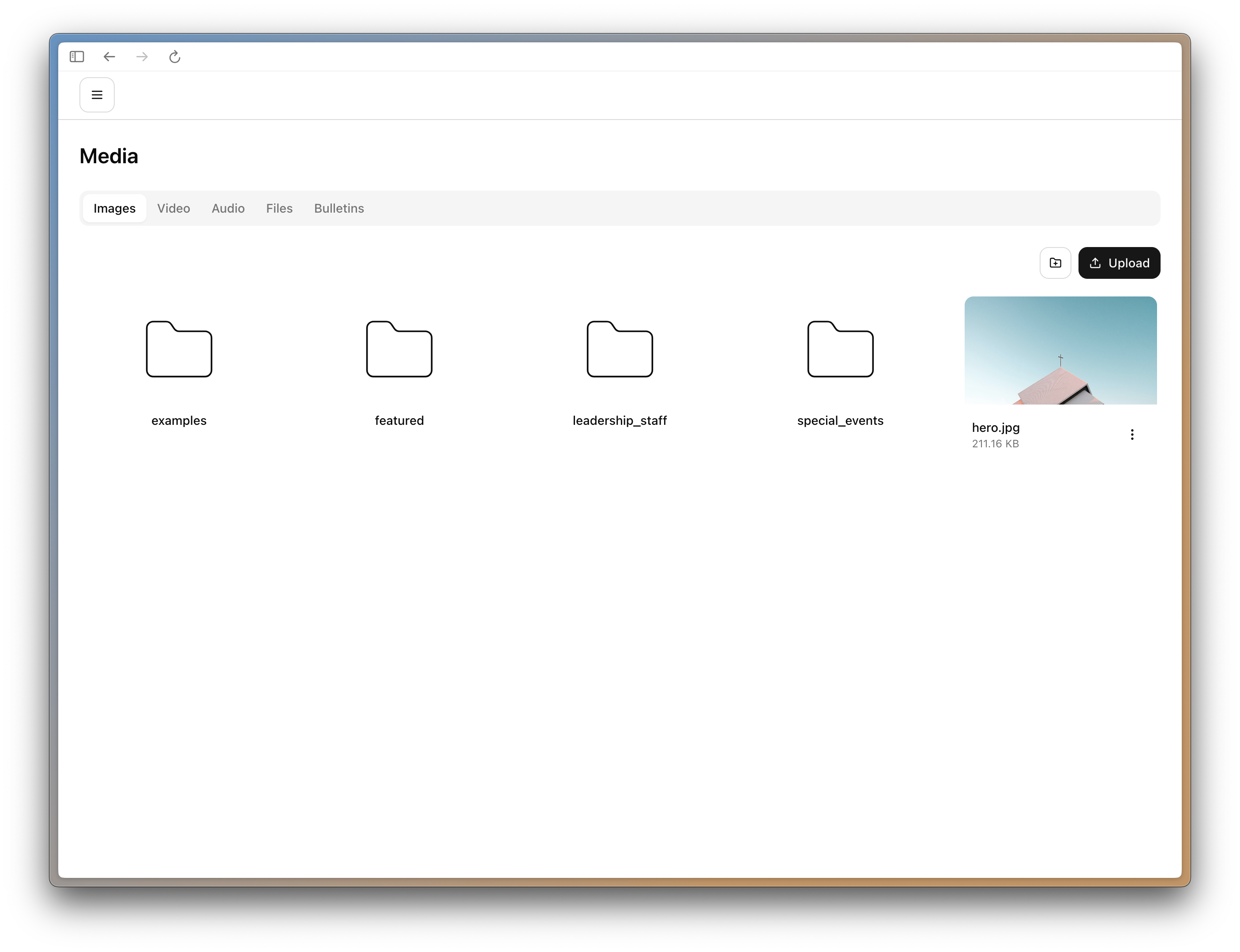 Media manager for images, video, and audio